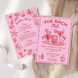 Whimsical Hand plockade Cocktail Bachelorette Helg Inbjudningar