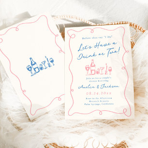 Whimsical Hand plockade Couple Shower Inbjudningar