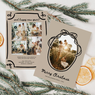 Whimsical Hand plockade Family Photo-jul Julkort