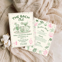 Whimsical Hand plockade Grönt Cocktail Bachelorett