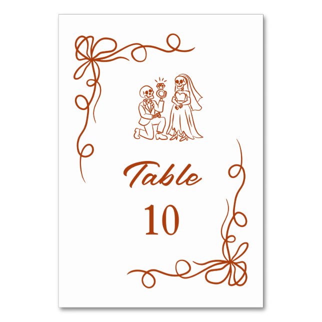 Whimsical Hand plockade Halloween Möhippa Bordsnummer (Framsidan)