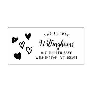 Whimsical Hand plockade Hearts   BRÖLLOP Självfärgande Stämpel