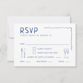 Whimsical Hand plockade Illustrated Bröllop OSA Kort