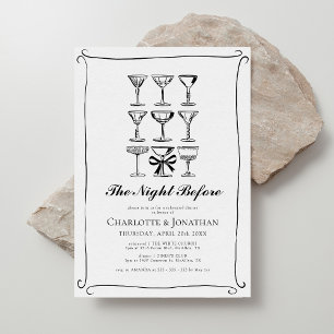 Whimsical Hand plockade Martini Rehearsal Dinner Inbjudningar