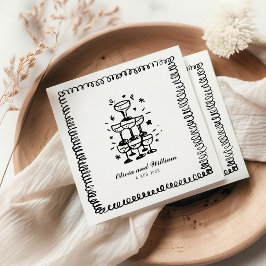 Whimsical Hand plockade Monogram Pappersservett