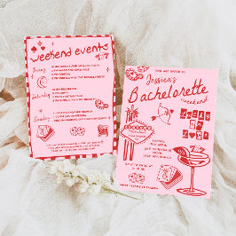 Whimsical Hand plockade Poker Bachelorette Party I Inbjudningar
