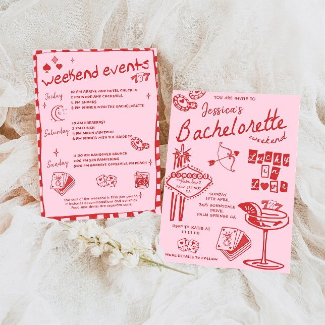 Whimsical Hand plockade Poker Bachelorette Party I Inbjudningar (Skapare uppladdad)