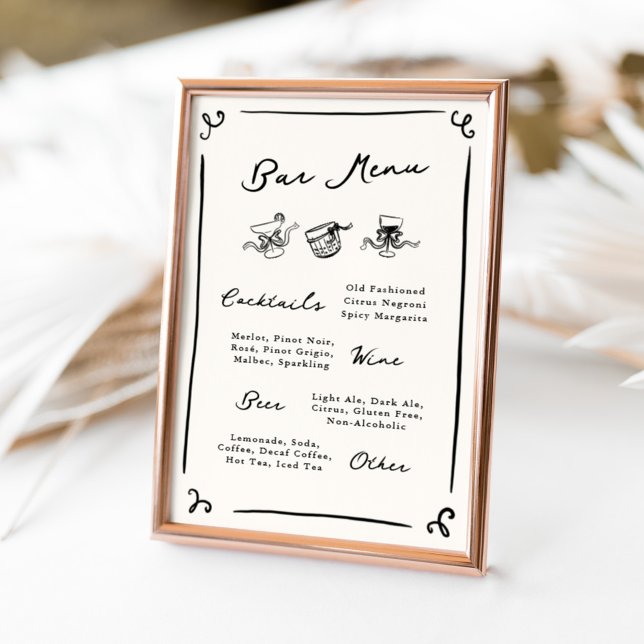 Whimsical Hand plockade Pub Menu Poster (Skapare uppladdad)