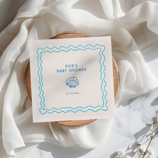 Whimsical Hand plockade Snäcka Baby Shower Pappersservett (Skapare uppladdad)