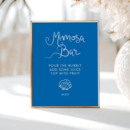 Whimsical Hand plockade Snäcka Blue Mimosa Pub Poster