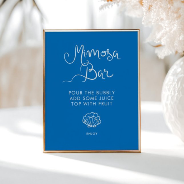 Whimsical Hand plockade Snäcka Blue Mimosa Pub Poster (Skapare uppladdad)