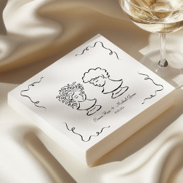 Whimsical Handritad Bröllop Pappersservett