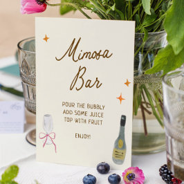 Whimsical Handritad Bröllopsdusch Mimosa Bar Poster