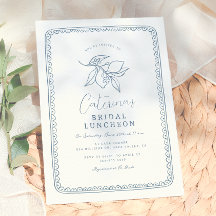 Whimsical Handritad Citron | Blå Bröllopsdusch