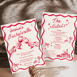 Whimsical Handritad Cocktail Sällskapsfest Inbjudningar