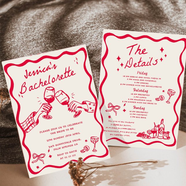 Whimsical Handritad Cocktail Sällskapsfest Inbjudningar (Skapare uppladdad)
