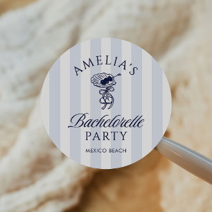 Whimsical Handritad Cocktail Sängkammarweekend Runt Klistermärke