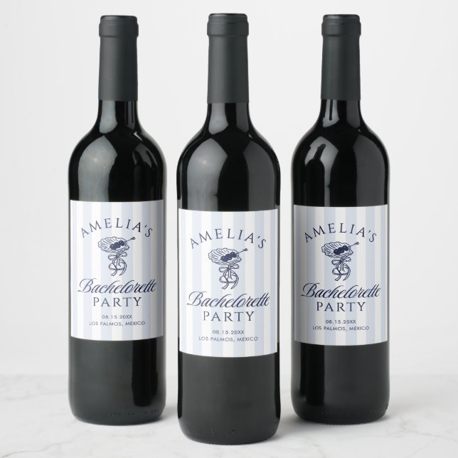 Whimsical Handritad Cocktail Sjungmö-helg Vinflaska Etikett (Flaskor)