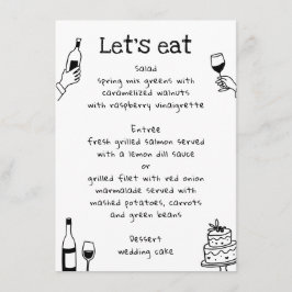 Whimsical Handritad Doodle Bröllop | Vin Modern Meny