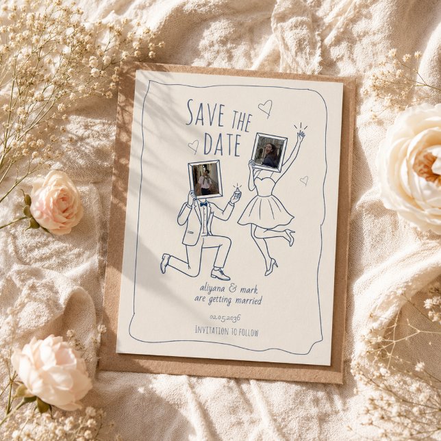 Whimsical Handritad Foto-doodle Spara Datum Datumet (Skapare uppladdad)