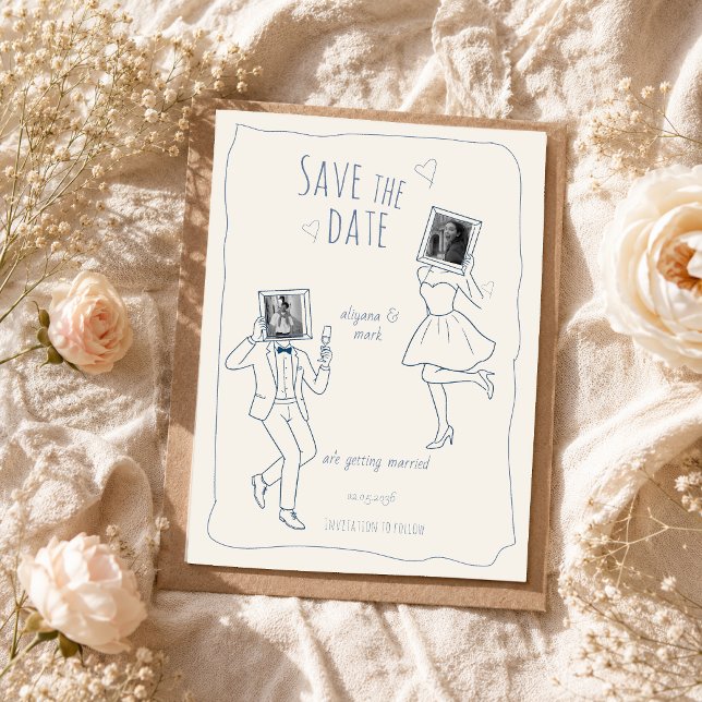 Whimsical Handritad Foto-doodle Spara Datum Datumet (Skapare uppladdad)