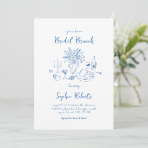 Whimsical Handritad Handstil Bröllopsbrunch Inbjudningar
