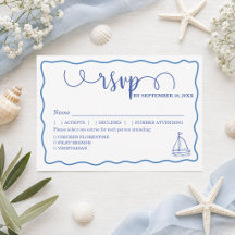 Whimsical Handritad Havsliv Bröllop RSVP & Måltide