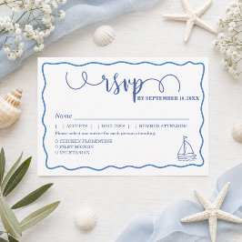 Whimsical Handritad Havsliv Bröllop RSVP & Måltide OSA Kort