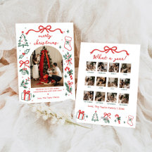 Whimsical Handritad Jul Familjefoto