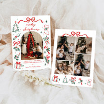 Whimsical Handritad Jul Familjefoto