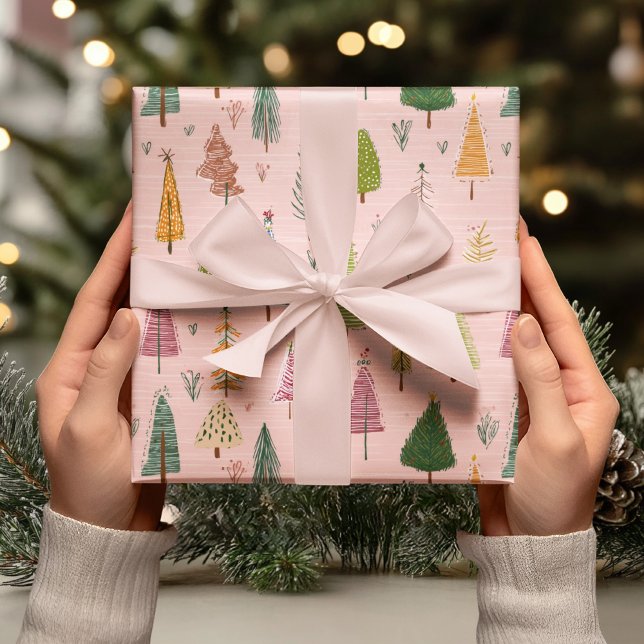Whimsical Handritad Julgran Presentpapper (Skapare uppladdad)