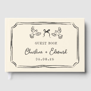Whimsical Handritad Klotter Bröllop  Gästböcker