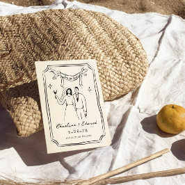 Whimsical Handritad Krafsig Klotter  Spara Datumet