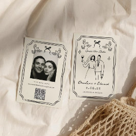Whimsical Handritad Kritiskt Teckning  Spara Datumet