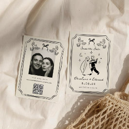 Whimsical Handritad Kritiskt Teckning  Spara Datumet