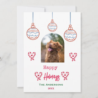 Whimsical handritad Retro jul Julkort
