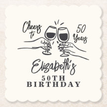 Whimsical Handritad Skål för 50 Års Födelsedag