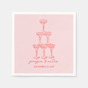 Whimsical Handritade Bröllopsservetter Pappersservett
