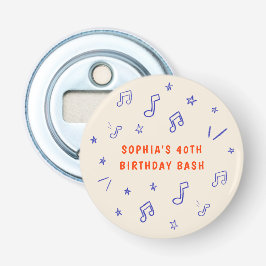 Whimsical Handritade Illustrationer 40-årsdag Flasköppnare