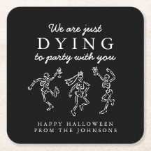 Whimsical Handritade Skelett Halloweenfest