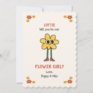 Whimsical Handritat Förslag att Vara Min Blomsterf Kort