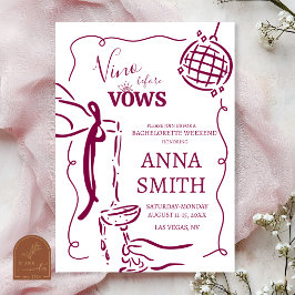 Whimsical Handritat Vino före löfte Henparty Inbjudningar