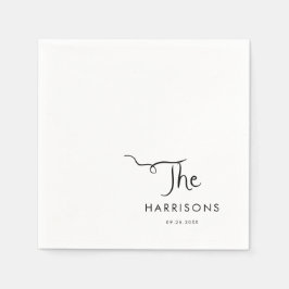 Whimsical Handskriftlig Bröllop Pappersservett