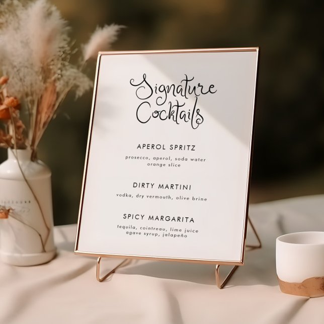 Whimsical Handwrite Cocktail Menu Poster (Skapare uppladdad)