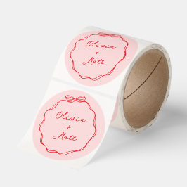 Whimsical Handwritten Bow Runt Klistermärke