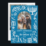 Whimsical Hanukkah Cute Custom Arch 4 PHOTO  Julkort<br><div class="desc">Perfect cute card for a fun holiday greeting! Hand made art for you! Perfect for a winter, hanukkah, holiday party or other event. FULLY CUSTOMIZABLE! Click on “Personalize” above to edit the text and add your own photos. Click "edit using design tool" to adjust the fonts, colors and placements. (check...</div>