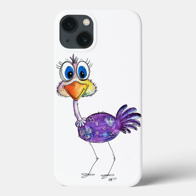 Whimsical Happy Lila Strutsfågel Case-Mate (Baksida)