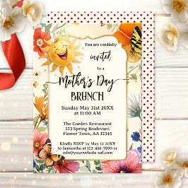 Whimsical Happy Mother's Day Brunch Inbjudningar