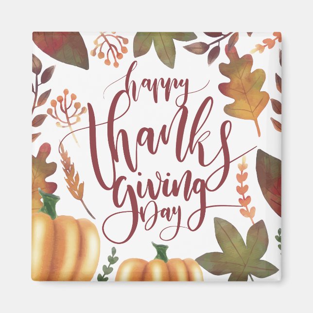 Whimsical Happy thanksgiving Day | Magnet (Framsidan)