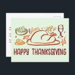 Whimsical Happy thanksgiving Friendsgiving Anpassn Vykort<br><div class="desc">Söt vykort för perfekt att önska happy thanksgiving till familj, vänner eller kolleger! Hand skapade konst åt dig! Perfekt för en Thanksgiving helgdag eller Friendsgiving - ändra texten efter dina behov. FULLT ANPASSADE! Klicka på "Anpassa" ovan om du vill redigera texten på framsidan och baksidan. Klicka på "Redigera med verktyg"...</div>